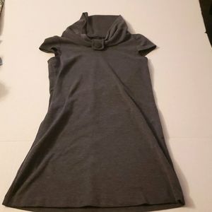 Alyn Paige  grey dress